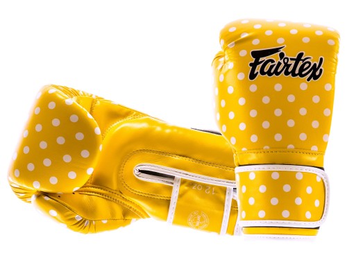 FAIRTEX Rękawice Bokserskie BGV14 Polka Dot Żółto-Białe
