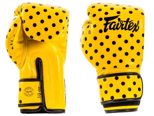 FAIRTEX Rękawice Bokserskie BGV14 Polka Dot Żółto-Czarne