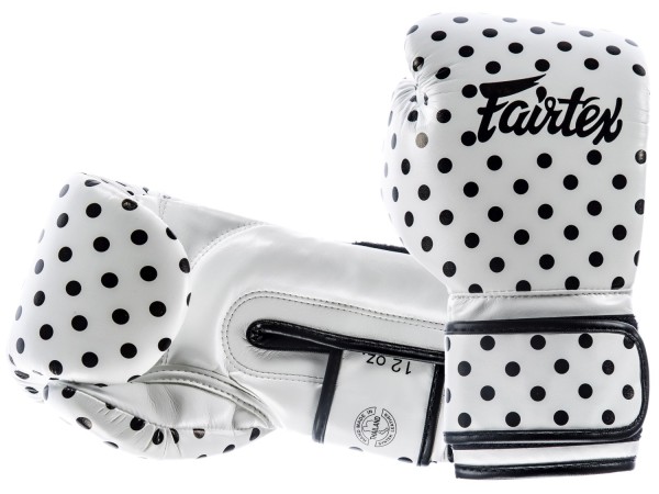 FAIRTEX Rękawice Bokserskie BGV14 Polka Dot Białe