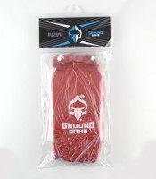 GROUND GAME Ochraniacze Piszczeli i Stopy Elastyczne z Rzepem Czerwone