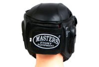 MASTERS Kask Karate / Krav Maga z Kratą Metalową Skórzany KSS-K Czarny