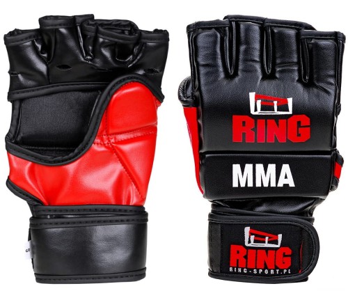 RING SPORT Rękawice MMA Czarno-Czerwone