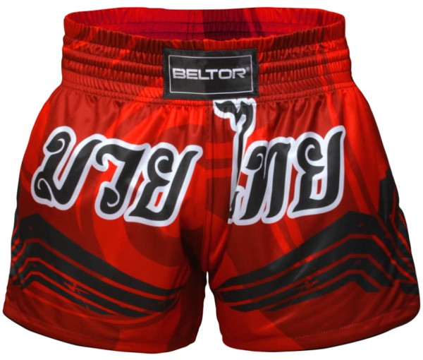BELTOR Spodenki Muay Thai Czerwone