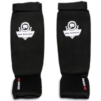 BUSHIDO Ochraniacze Piszczeli i Stopy Elastyczne z Rzepem Czarne