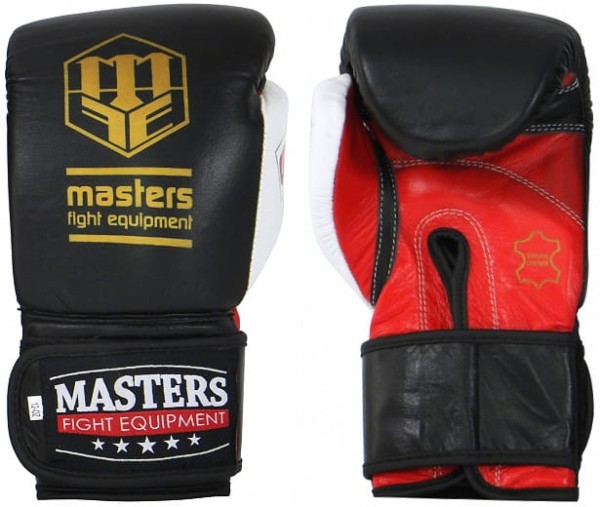 MASTERS Rękawice Bokserskie RBT-GEL Czarno-Czerwone