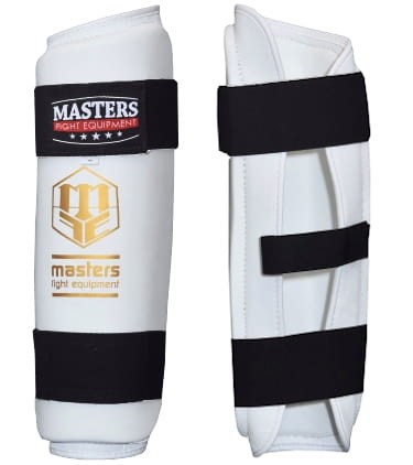 MASTERS Ochraniacze Piszczeli NA-20 Białe do Taekwondo WT / WTF