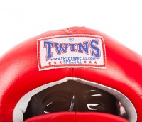 TWINS Kask Bokserski z Osłoną Nosa i Brody HGL-10 Czerwony