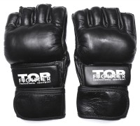 TOP FIGHTER Rękawice MMA Czarne (długi rzep)