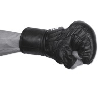 TOP FIGHTER Rękawice MMA Czarne (długi rzep)