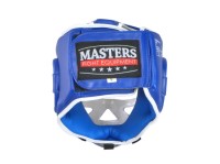 MASTERS Kask do Karate / Kickboxingu z Maską Kratką Plastikową Niebieski WAKO