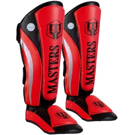 MASTERS Ochraniacze Piszczeli i Stopy NS-PU-FT Czerwone WAKO