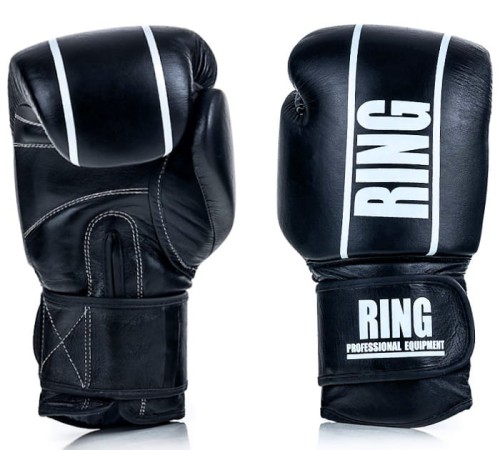RING SPORT Rękawice Bokserskie COMPETITION Czarne