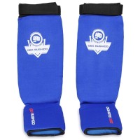 BUSHIDO Ochraniacze Piszczeli i Stopy Elastyczne z Rzepem Niebieskie