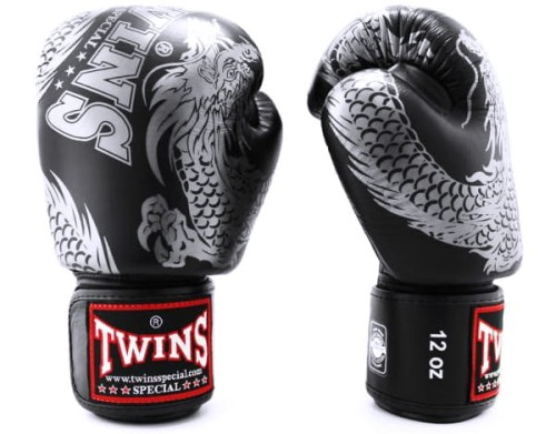 TWINS SPECIAL Rękawice Bokserskie FBGVL3-49 Dragon Czarno-Srebrne