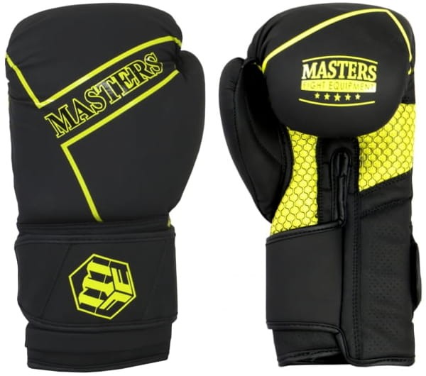 MASTERS Rękawice Bokserskie RPU-BLACK Czarno-Żółte