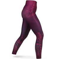 GROUND GAME Legginsy Damskie Mandala Fioletowe