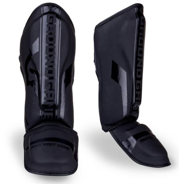 GROUND GAME Ochraniacze Piszczeli i Stopy Grube STRIPE BLACK