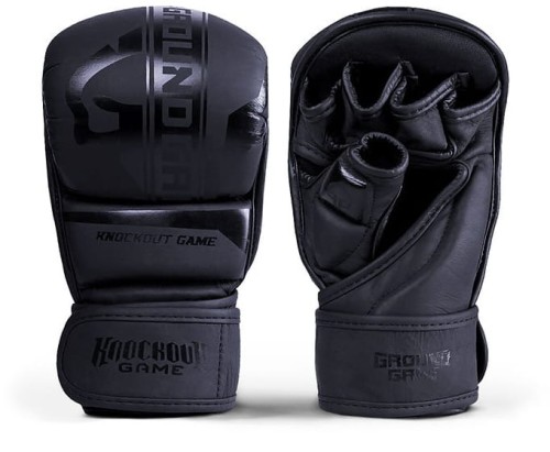 GROUND GAME Rękawice MMA / Krav Maga Sparingowe STRIPE BLACK