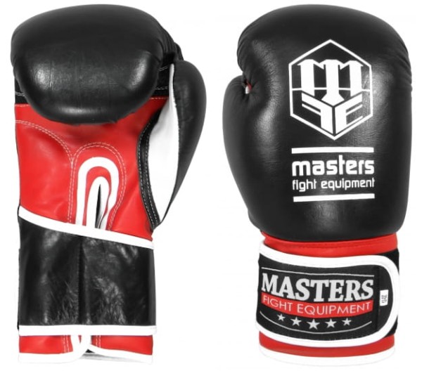 MASTERS Rękawice Bokserskie RBT-A Czarno-Czerwone