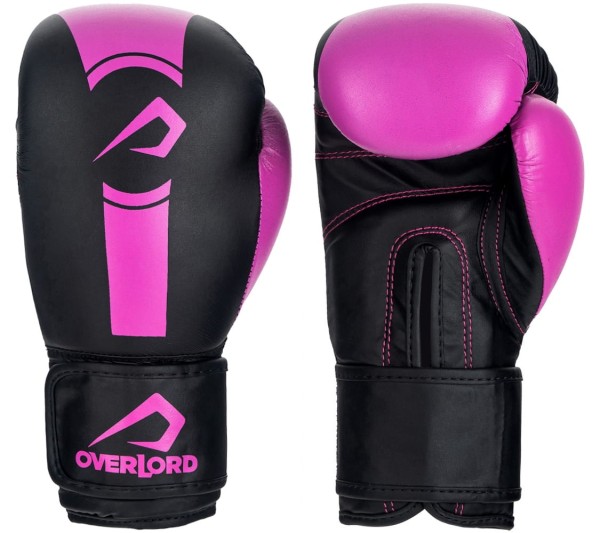 OVERLORD Rękawice Bokserskie BOXER Dziecięce Czarno-Różowe