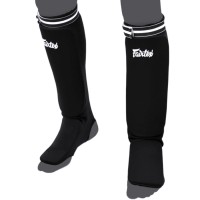 FAIRTEX Ochraniacze Piszczeli i Stopy Elastyczne z Rzepem Czarne