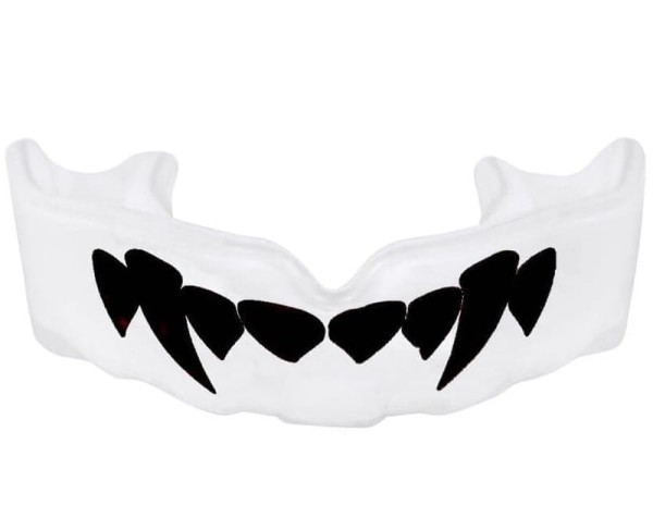 BUSHIDO Ochraniacz na Zęby Pojedynczy z Wzorem Kłów Biało-Czarny