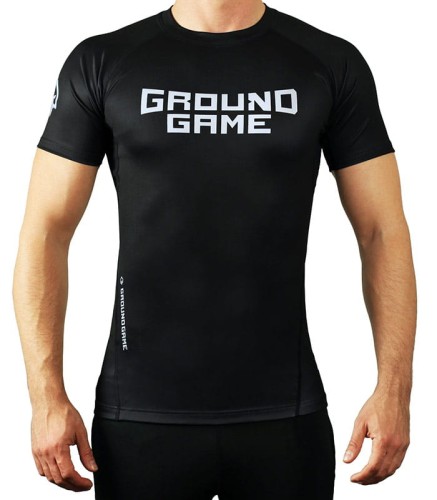 GROUND GAME Rashguard MMA IBJJF Czarny Krótki Rękaw