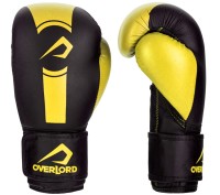 OVERLORD Rękawice Bokserskie BOXER Dziecięce Czarno-Żółte