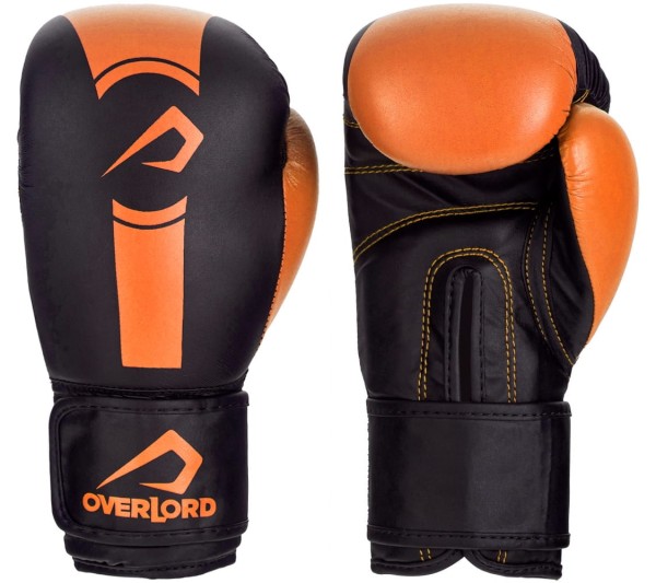 OVERLORD Rękawice Bokserskie BOXER Dziecięce Czarno-Pomarańczowe