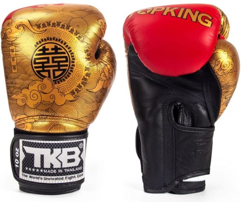TOP KING Rękawice Bokserskie HAPPINESS CHINESE Złoto-Czerwone