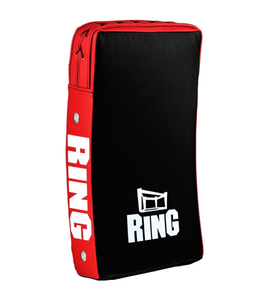 RING SPORT Tarcza do Kopnięć Profilowana Skórzana Czarno-Czerwona 60 x 30 cm