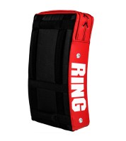 RING SPORT Tarcza do Kopnięć Profilowana Skórzana Czarno-Czerwona 60 x 30 cm