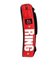 RING SPORT Tarcza do Kopnięć Profilowana Skórzana Czarno-Czerwona 60 x 30 cm