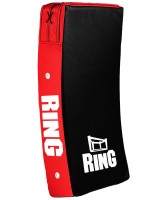 RING SPORT Tarcza do Kopnięć Profilowana Skórzana Czarno-Czerwona 75 x 35 cm