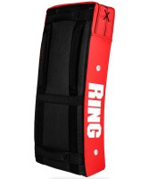 RING SPORT Tarcza do Kopnięć Profilowana Skórzana Czarno-Czerwona 75 x 35 cm