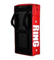 RING SPORT Tarcza do Kopnięć Prosta Skórzana Czarno-Czerwona 60 x 30 cm