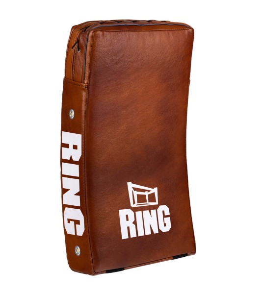RING SPORT Tarcza do Kopnięć Profilowana Skórzana Brązowa 60 x 30 cm