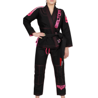 BELTOR Kimono do BJJ Damskie LADIES Czarno-Różowe (450g)