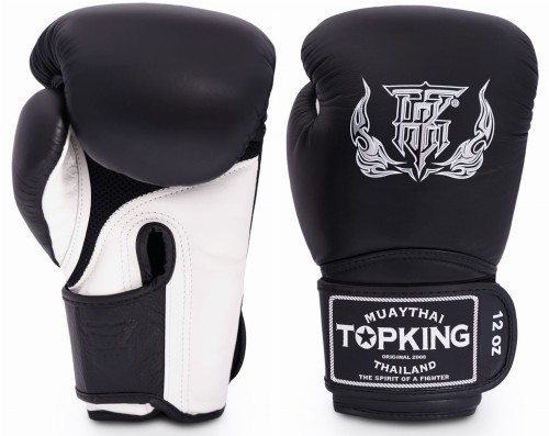 TOP KING Rękawice Bokserskie Super Air TKBGSA Czarno-Białe