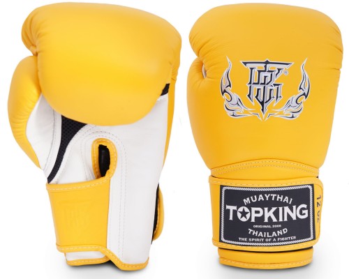 TOP KING Rękawice Bokserskie Super Air TKBGSA Żółto-Białe