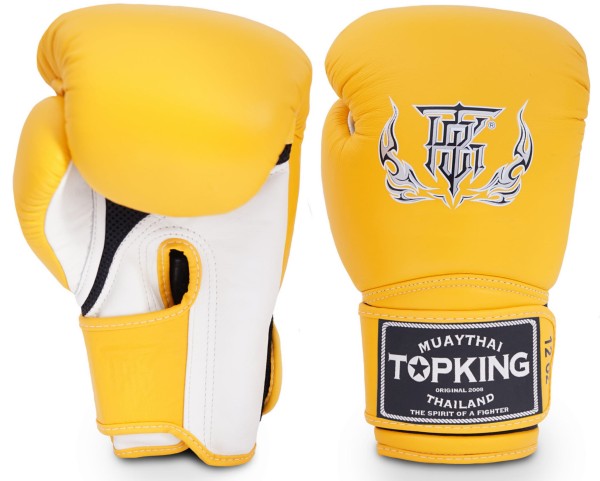 TOP KING Rękawice Bokserskie Super Air TKBGSA Żółto-Białe