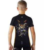 GROUND GAME Rashguard MMA Dziecięcy Oni Samurai Krótki Rękaw