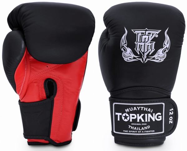 TOP KING Rękawice Bokserskie Super TKBGSV Czarno-Czerwone