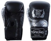 TOP KING Rękawice Bokserskie Power Snake TKBGPW Czarno-Srebrne