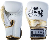 TOP KING Rękawice Bokserskie Power Snake TKBGPW Biało-Jasnozłote