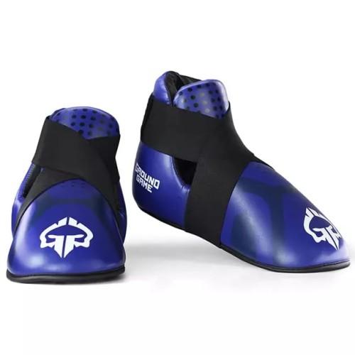 GROUND GAME Ochraniacze Stóp - Kopacze do Kickboxingu / Taekwondo ITF Niebieskie