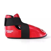 GROUND GAME Ochraniacze Stóp - Kopacze do Kickboxingu / Taekwondo ITF Czerwone