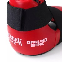 GROUND GAME Ochraniacze Stóp - Kopacze do Kickboxingu / Taekwondo ITF Czerwone