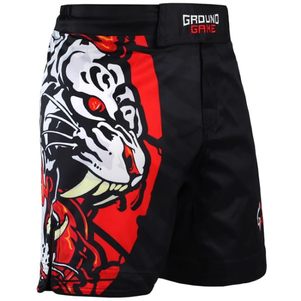 GROUND GAME Spodenki MMA White Tiger