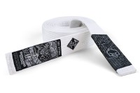 GROUND GAME Pas do BJJ Jiu Jitsu Biały PREMIUM ze Zdobieniami